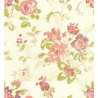 Samples and Purchasing available for Parnham - Plum/Moss/Aqua White By Lee Jofa | Blithfield |Botanical & Floral  Multipurpose Print at Designer Wallcoverings and Fabrics