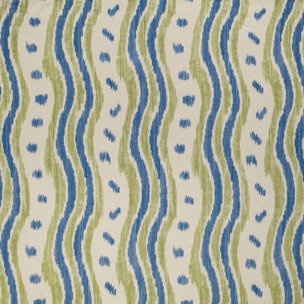 Ikat Stripe - Blue/Lime Blue By Lee Jofa | Blithfield |Ikat/Southwest/Kilims Stripes Multipurpose Print
