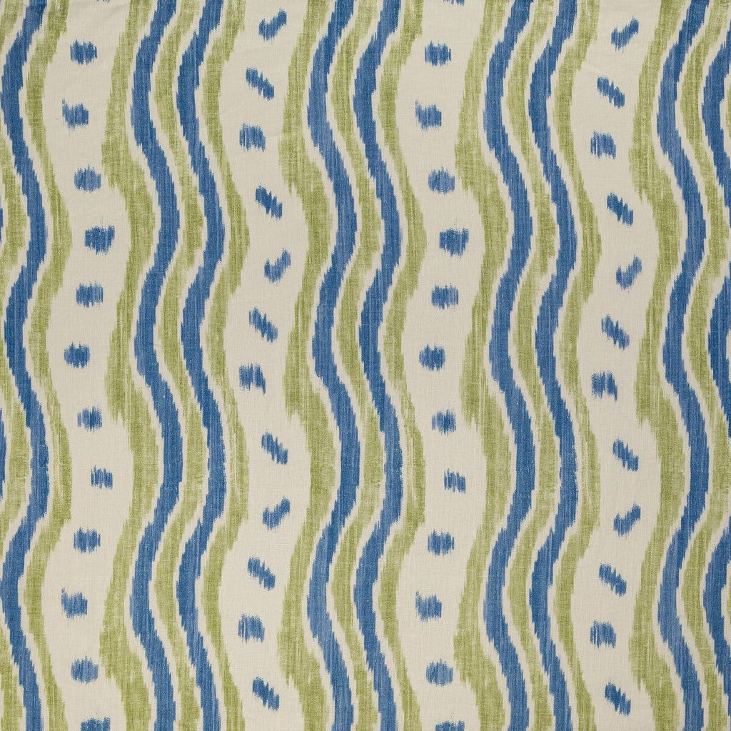 Samples and Purchasing available for Ikat Stripe - Blue/Lime Blue By Lee Jofa | Blithfield |Ikat/Southwest/Kilims Stripes Multipurpose Print at Designer Wallcoverings and Fabrics