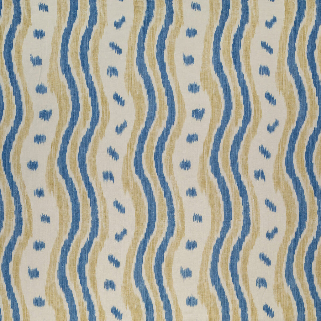 Samples and Purchasing available for Ikat Stripe - Blue/Yellow Blue By Lee Jofa | Blithfield |Ikat/Southwest/Kilims Stripes Multipurpose Print at Designer Wallcoverings and Fabrics