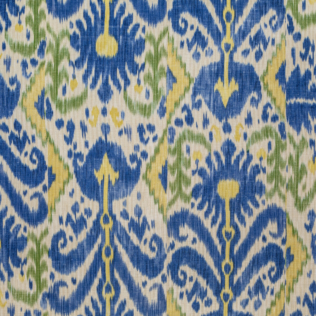 Samples and Purchasing available for Kamara - Blue/Yellow Blue By Lee Jofa | Blithfield | Ikat/Southwest/Kilims Multipurpose Print at Designer Wallcoverings and Fabrics