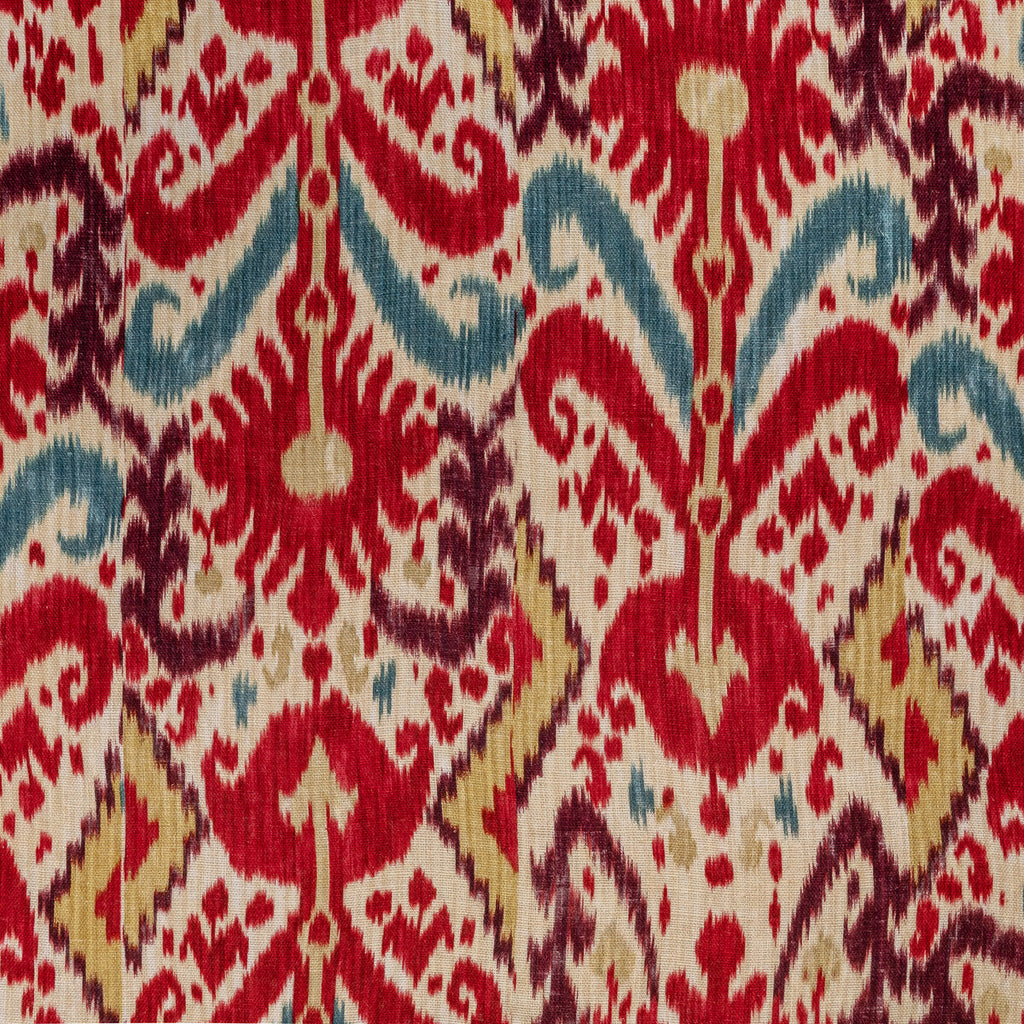 Samples and Purchasing available for Kamara - Red Multi By Lee Jofa | Blithfield | Ikat/Southwest/Kilims Multipurpose Print at Designer Wallcoverings and Fabrics