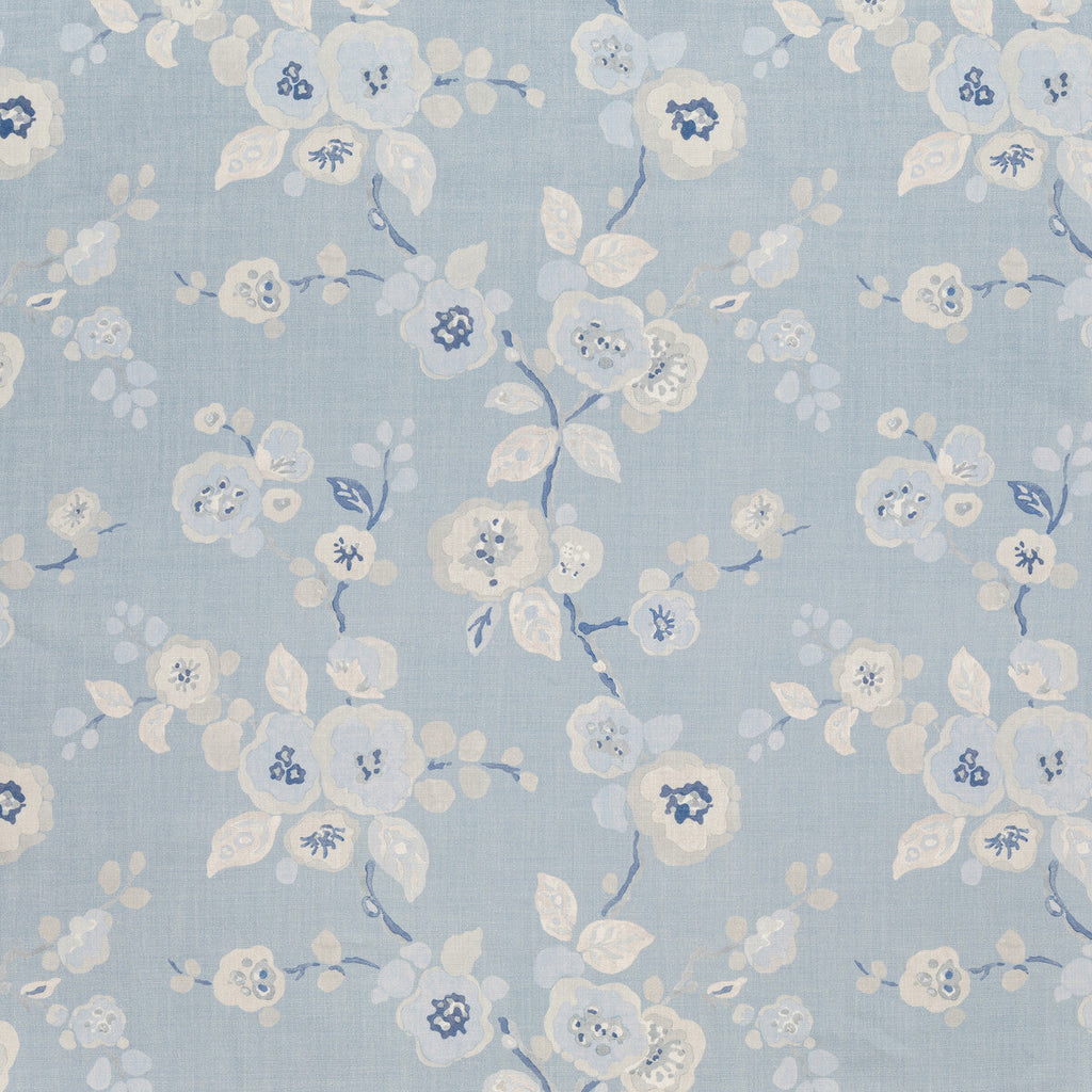 Samples and Purchasing available for Hana - Light Blue Light Blue By Lee Jofa | Blithfield Eden | Botanical & Floral Multipurpose Linen at Designer Wallcoverings and Fabrics