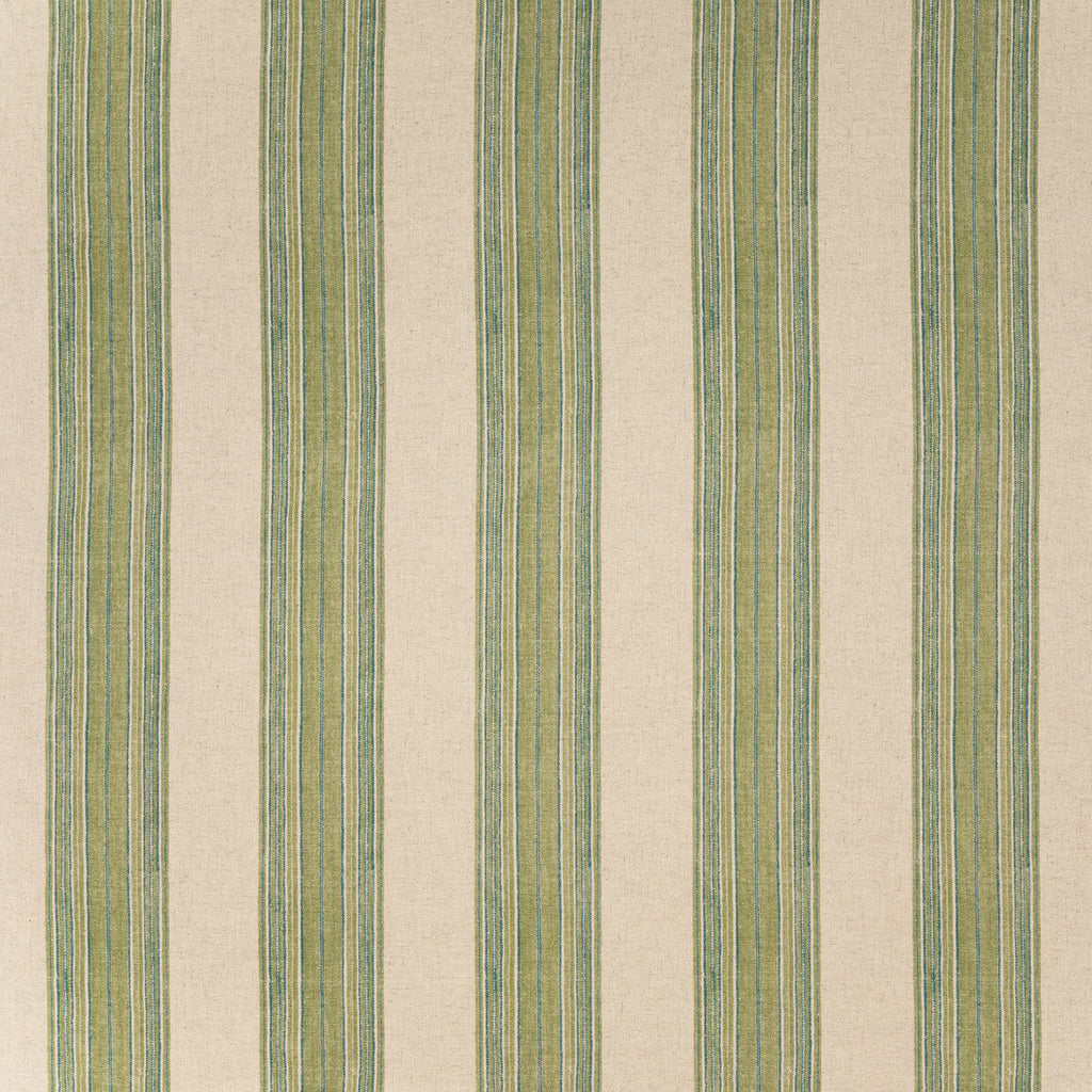 Samples and Purchasing available for Mifflin Stripe - Green Beige By Lee Jofa | Blithfield Eden | Stripes Multipurpose Linen at Designer Wallcoverings and Fabrics