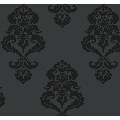 Strathmere Black Wallcovering | Jeffrey Stevens