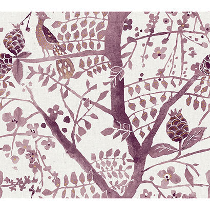 Thorpeness Burgundy Wallcovering | Jeffrey Stevens