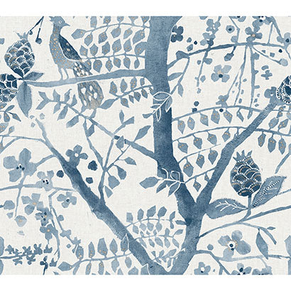 Peacock Block Print Wallpaper | Jeffrey Stevens