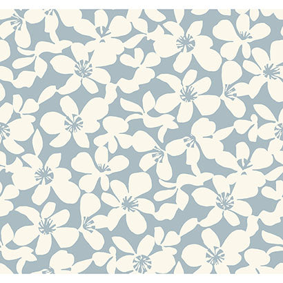 Isle of Palms Cream Light Blue Wallcovering | Jeffrey Stevens