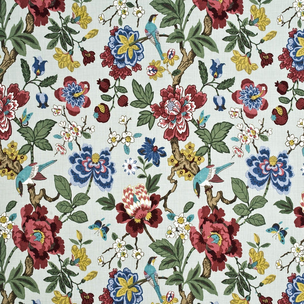 Persian Pomegranate - Aqua/Multi Light Green By G P & J Baker | Crayford |Botanical & Floral Flora & Fauna Multipurpose Print