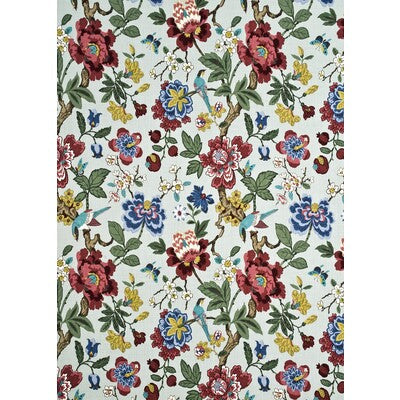 Samples and Purchasing available for Persian Pomegranate - Aqua/Multi Light Green By G P & J Baker | Crayford |Botanical & Floral Flora & Fauna Multipurpose Print at Designer Wallcoverings and Fabrics