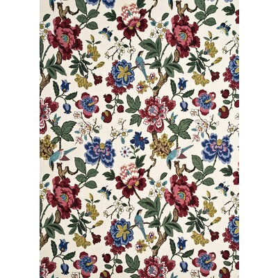 Samples and Purchasing available for Persian Pomegranate - Red/Indigo/Stone Beige By G P & J Baker | Crayford |Botanical & Floral Flora & Fauna Multipurpose Print at Designer Wallcoverings and Fabrics