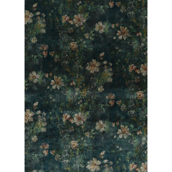 Queen'S Garden Velvet - Jade Teal By G P & J Baker | Historic Royal Palaces |  Multipurpose Print
