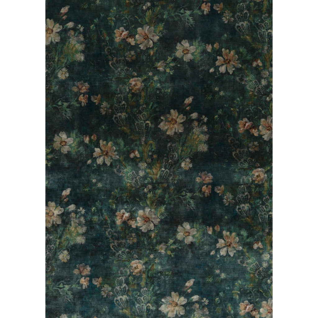 Queen'S Garden Velvet - Jade Teal By G P & J Baker | Historic Royal Palaces |  Multipurpose Print