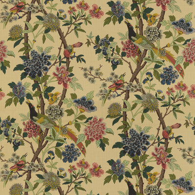 Samples and Purchasing available for Hydrangea Bird - Parchment Beige By G P & J Baker | East To West |Botanical & Floral Flora & Fauna Multipurpose Print at Designer Wallcoverings and Fabrics