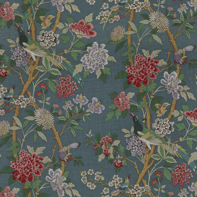Samples and Purchasing available for Hydrangea Bird - Indigo Blue By G P & J Baker | Signature Prints |  Multipurpose  at Designer Wallcoverings and Fabrics