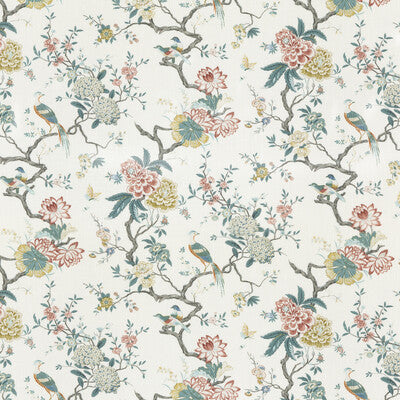 Samples and Purchasing available for Oriental Bird Signature - Teal White By G P & J Baker | Signature Prints |Botanical & Floral Flora & Fauna Multipurpose Print at Designer Wallcoverings and Fabrics