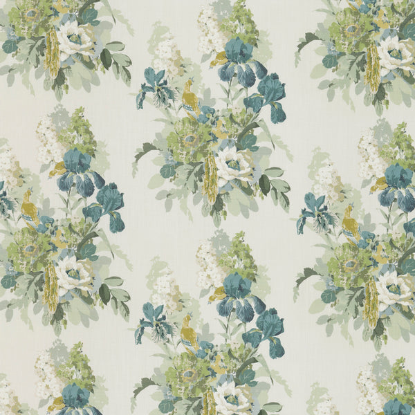 Bird & Iris - Soft Teal Beige By G P & J Baker | Signature Prints |Botanical & Floral Flora & Fauna Multipurpose Print