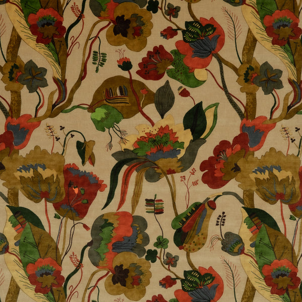 California Velvet - Red/Cream Red By G P & J Baker | Signature Velvets |Botanical & Floral  Multipurpose Velvet