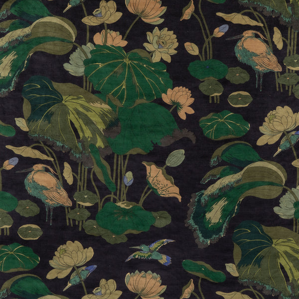 Nympheus Velvet - Indigo Blue By G P & J Baker | Signature Velvets |Botanical & Floral Flora & Fauna Multipurpose Velvet
