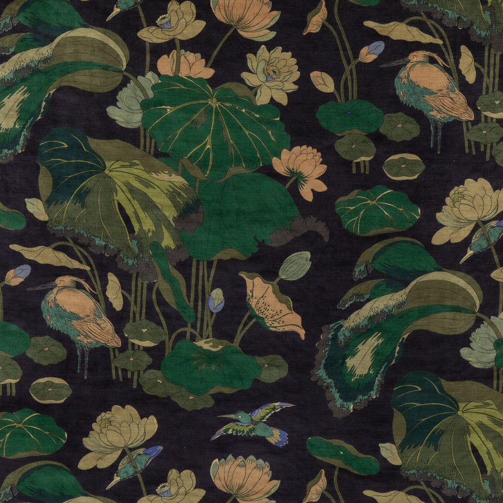 Nympheus Velvet - Indigo Blue By G P & J Baker | Signature Velvets |Botanical & Floral Flora & Fauna Multipurpose Velvet