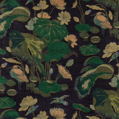 Samples and Purchasing available for Nympheus Velvet - Indigo Blue By G P & J Baker | Signature Velvets |Botanical & Floral Flora & Fauna Multipurpose Velvet at Designer Wallcoverings and Fabrics