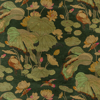 Samples and Purchasing available for Nympheus Velvet - Emerald Green By G P & J Baker | Signature Velvets |Botanical & Floral Flora & Fauna Multipurpose Velvet at Designer Wallcoverings and Fabrics