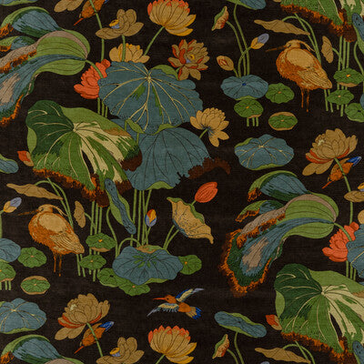 Samples and Purchasing available for Nympheus Velvet - Charcoal Black By G P & J Baker | Signature Velvets |Botanical & Floral Flora & Fauna Multipurpose Velvet at Designer Wallcoverings and Fabrics