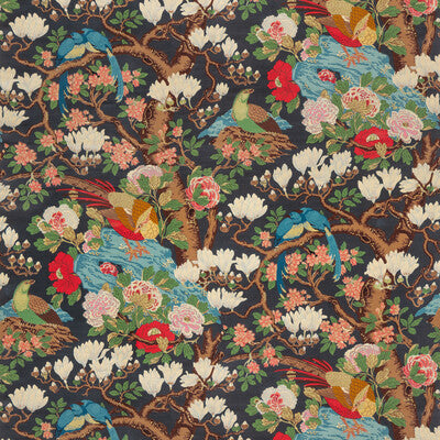 Samples and Purchasing available for Rockbird Velvet - Indigo Blue By G P & J Baker | Signature Velvets |Botanical & Floral Flora & Fauna Multipurpose Velvet at Designer Wallcoverings and Fabrics