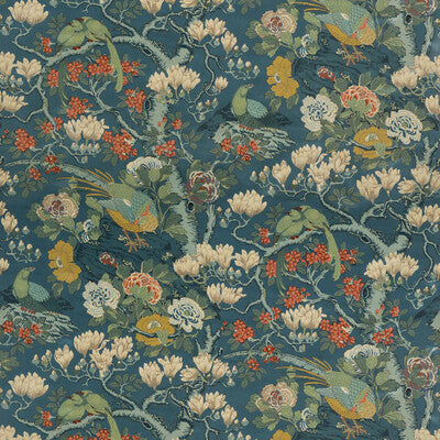 Samples and Purchasing available for Rockbird Velvet - Teal Teal By G P & J Baker | Signature Velvets |Botanical & Floral Flora & Fauna Multipurpose Velvet at Designer Wallcoverings and Fabrics