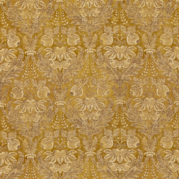 Lapura Damask - Ochre Yellow By G P & J Baker | Coromandel |Damask  Multipurpose Print