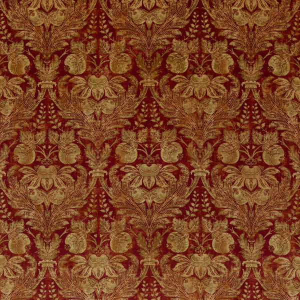 Lapura Velvet - Indian Red Red By G P & J Baker | Coromandel |Damask  Multipurpose Print