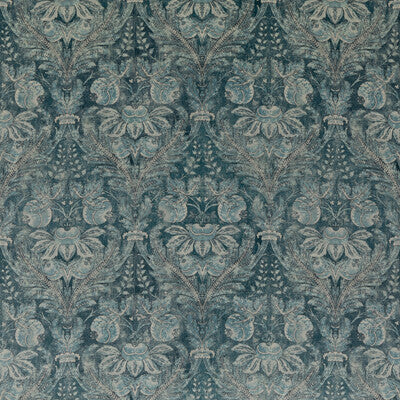 Samples and Purchasing available for Lapura Velvet - Blue Blue By G P & J Baker | Coromandel |Damask  Multipurpose Print at Designer Wallcoverings and Fabrics