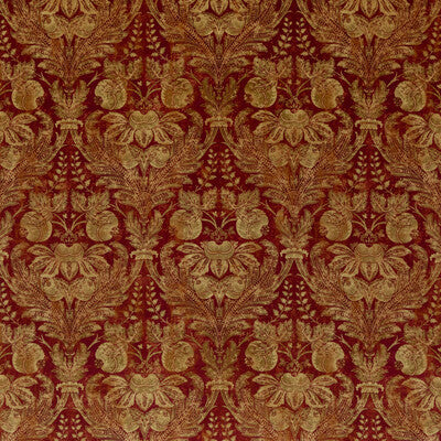 Lapura Velvet - Indian Red Red By G P & J Baker | Coromandel |Damask  Multipurpose Print