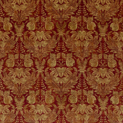 Samples and Purchasing available for Lapura Velvet - Indian Red Red By G P & J Baker | Coromandel |Damask  Multipurpose Print at Designer Wallcoverings and Fabrics