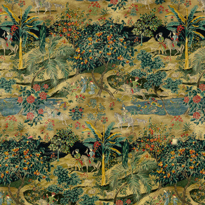 Samples and Purchasing available for Ramayana Velvet - Emerald/Sand Multi By G P & J Baker | Coromandel |Toile  Multipurpose Print at Designer Wallcoverings and Fabrics