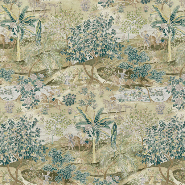 Ramayana - Green/Mole Neutral By G P & J Baker | Coromandel |Toile  Multipurpose Print