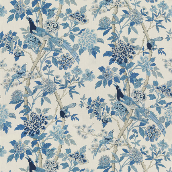Hydrangea Bird (Archive) - Blue Blue By G P & J Baker | Chifu |Botanical & Floral Flora & Fauna Multipurpose Print