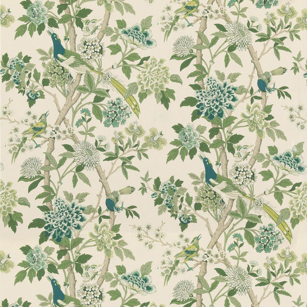 Hydrangea Bird (Archive) - Green Green By G P & J Baker | Chifu |Botanical & Floral Flora & Fauna Multipurpose Print