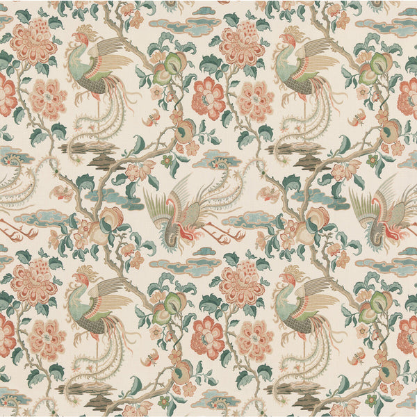Chifu - Teal Green By G P & J Baker | Chifu |Botanical & Floral Flora & Fauna Multipurpose Print
