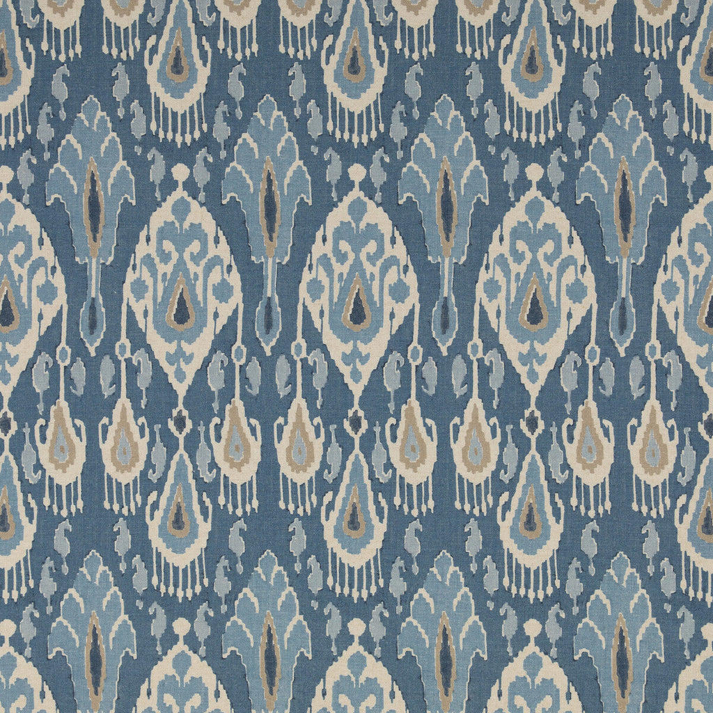 Samples and Purchasing available for Ikat Bokhara - Blue Blue By G P & J Baker | Chifu |Ikat/Southwest/Kilims  Multipurpose Print at Designer Wallcoverings and Fabrics
