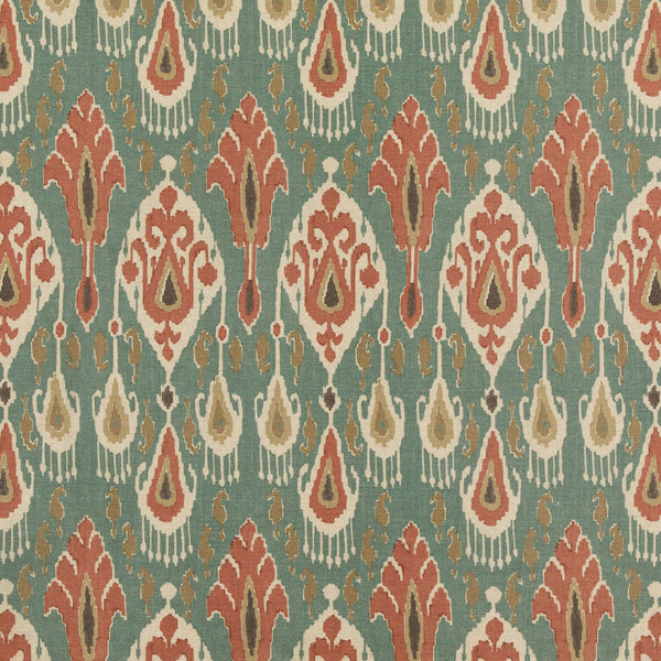 Ikat Bokhara - Teal Teal By G P & J Baker | Chifu |Ikat/Southwest/Kilims  Multipurpose Print