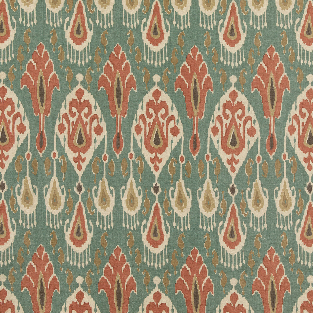 Samples and Purchasing available for Ikat Bokhara - Teal Teal By G P & J Baker | Chifu |Ikat/Southwest/Kilims  Multipurpose Print at Designer Wallcoverings and Fabrics