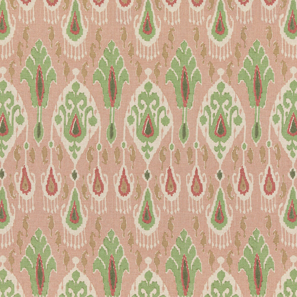 Ikat Bokhara - Rose/Green Pink By G P & J Baker | Chifu |Ikat/Southwest/Kilims  Multipurpose Print