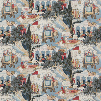Samples and Purchasing available for Shalimar - Indigo/Red Blue By G P & J Baker | Caspian |  Multipurpose Print at Designer Wallcoverings and Fabrics