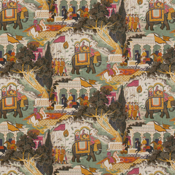 Shalimar - Aqua Blue By G P & J Baker | Caspian |  Multipurpose Print