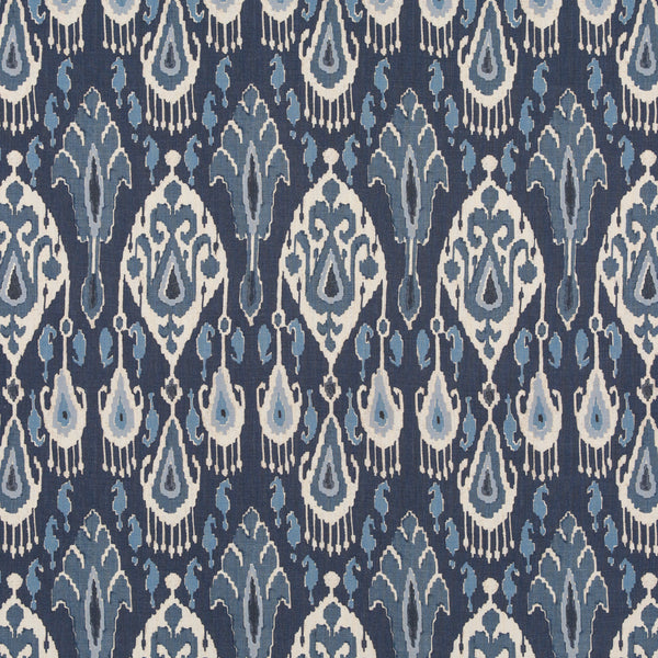 Ikat Bokhara Linen - Indigo Blue By G P & J Baker | Caspian |  Multipurpose Print