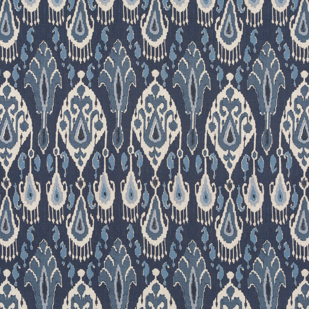 Ikat Bokhara Linen - Indigo Blue By G P & J Baker | Caspian |  Multipurpose Print