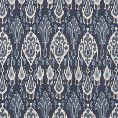 Samples and Purchasing available for Ikat Bokhara Linen - Indigo Blue By G P & J Baker | Caspian |  Multipurpose Print at Designer Wallcoverings and Fabrics