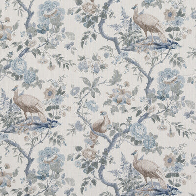 Samples and Purchasing available for Broughton Rose - Blue Blue By G P & J Baker | Ashmore |Animal/Insects  Multipurpose Print at Designer Wallcoverings and Fabrics