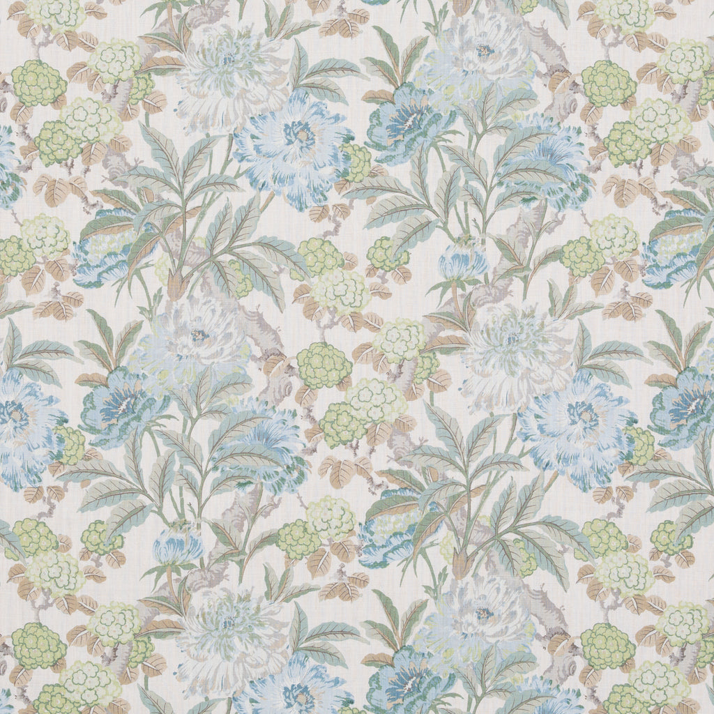 Summer Peony - Aqua Blue By G P & J Baker | Ashmore |Botanical & Floral  Multipurpose Print